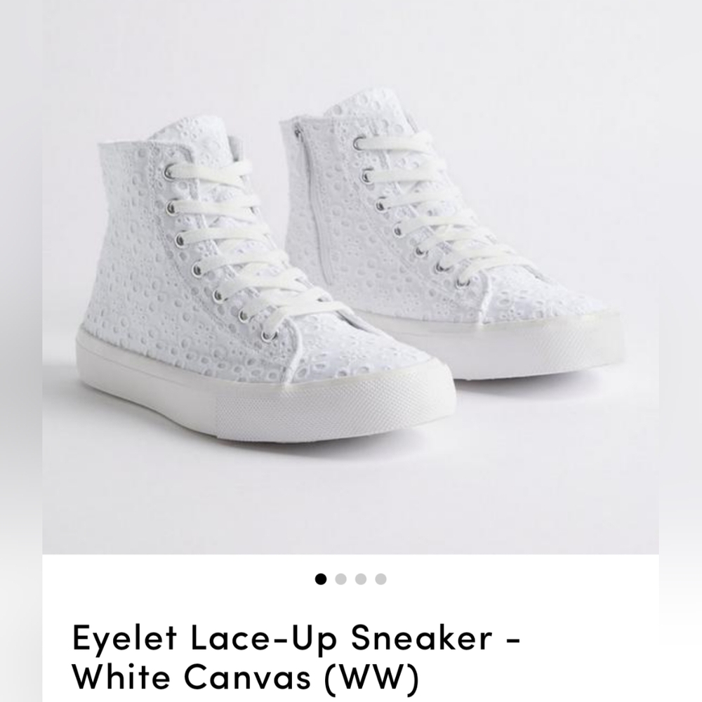 Torrid Eyelet Lace Up/Zip Instep High-Top Sneaker White Canvas